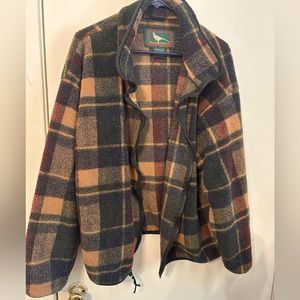 Field and Stream Fleece Plaid Jacket Mens XX Large